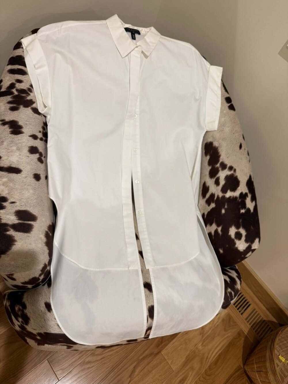 Rag & Bone Designer White Cotton Shirt, Size Medium